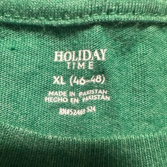 Christmas Santa Green XL Whimsy Funny Stay Jolly Cotton Polyester T-Shirt - Picture 3 of 6